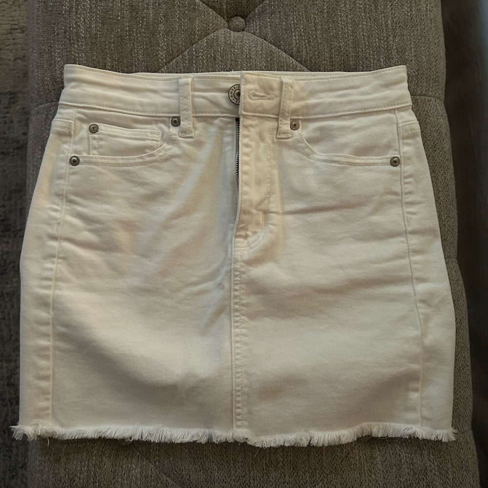 American Eagle High Rise White Mini Skirt 2